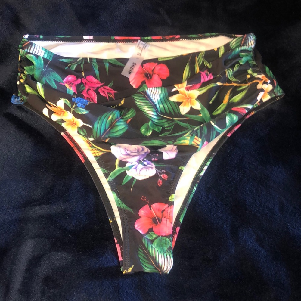 Shein large bikini bottom floral high waisted